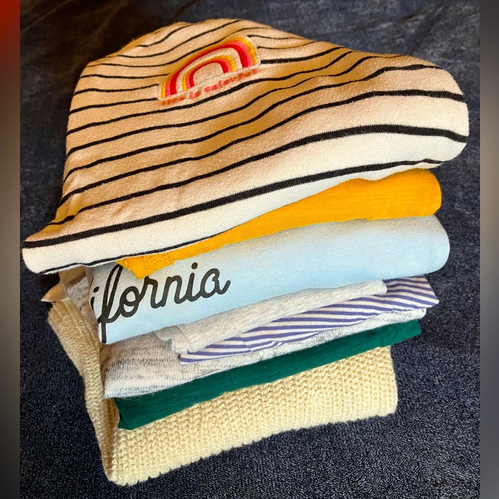 Mystery Box Bundle Lot 8 pieces Girl’s size 10/12 long sleeved tops sweater tank